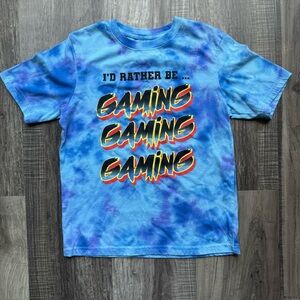 🖤 Blue Tie Dye Gaming Tee M (8) Used